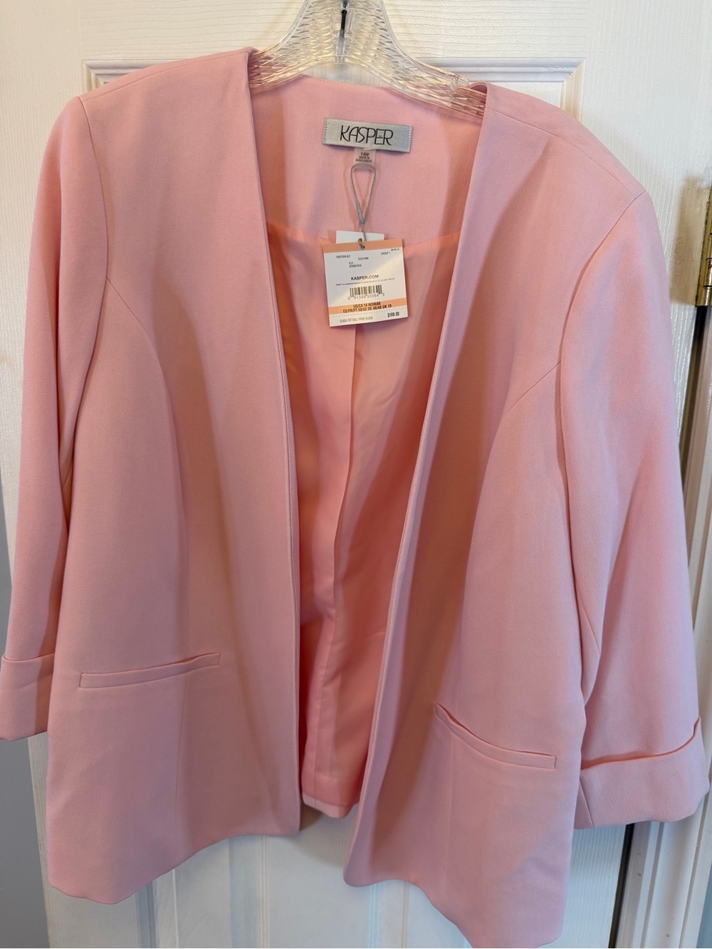 Kasper Pink Open-Front Women's Blazer